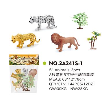 Three 5-inch wildlife sets with trees