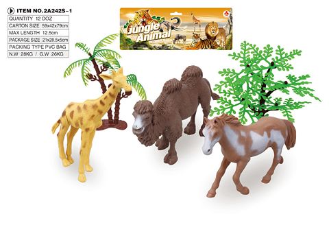 Three 5-inch wildlife sets with trees