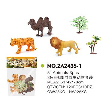 Three 5-inch wildlife sets with trees