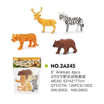 Set of 4 5-inch wild animals