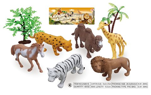 6 sets of 5 "wild animals with trees