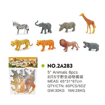 Set of 8 5-inch wild animals