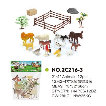 12 2-4 inch farm plus tree set