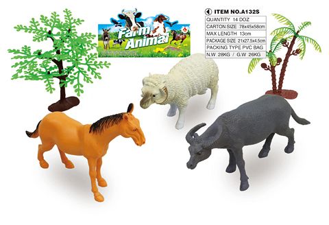 3 sets of 5-inch animals with trees