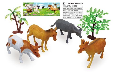 4 5-inch farm animals with tree set