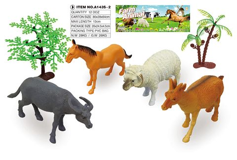 4 5-inch farm animals with tree set