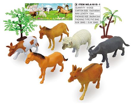 6 5-inch farm animals with tree set