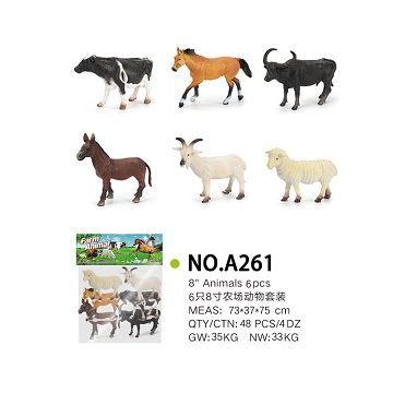 6 8-inch farm animal set