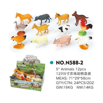 12 5-inch farm animals in a box