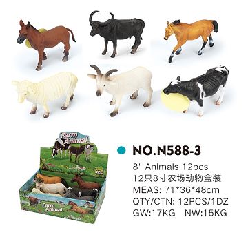 Box of 12 8 "farm animals