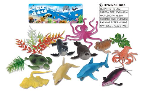 10 5-inch Marine animals with tree suit