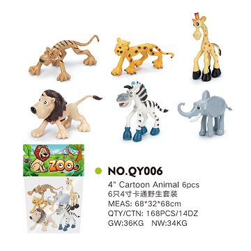 6 4-inch cartoon wild sets