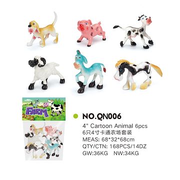 6 4-inch cartoon farm set